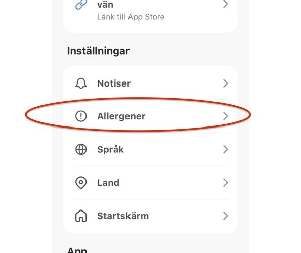 Foodstr får personliga inställningar – med möjlighet att ange allergier